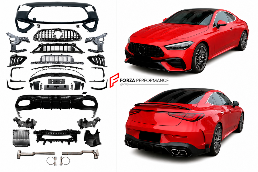 Buy Now CONVERSION BODY KIT for MERCEDES-BENZ CLE-Class C236 2024+ UPGRADE to AMG CLE 63 2024+ and upgrade car parts from SIR Tuning at the Best Price. Headlights, Tail lights, Bodykits, Navigations, Body Kit and more - Fast & Free Shipping within Europe, US & Worldwide.