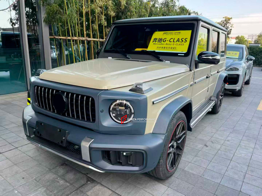 Buy Now CONVERSION BODY KIT for MERCEDES BENZ G CLASS G63 G400 G300 G500 G55 W463 1990 - 2018 upgrade to MERCEDES BENZ AMG G63 W465 2024+ and upgrade car parts from SIR Tuning at the Best Price. Headlights, Tail lights, Bodykits, Navigations, Carbon body kit and more - Fast & Free Shipping within Europe, US & Worldwide.