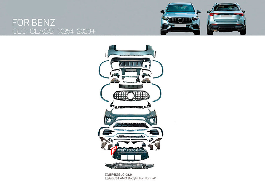 Buy Now CONVERSION BODY KIT for MERCEDES BENZ GLC CLASS X254 UPGRADE to AMG X254 GLC63 2023+ and upgrade car parts from SIR Tuning at the Best Price. Headlights, Tail lights, Bodykits, Navigations, body kit and more - Fast & Free Shipping within Europe, US & Worldwide.