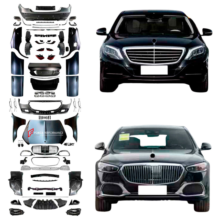 Buy Now CONVERSION BODY KIT for MERCEDES-BENZ W222 2014 - 2020 UPGRADE to X223 W223 S680 MAYBACH 2022+ and upgrade car parts from SIR Tuning at the Best Price. Headlights, Tail lights, Bodykits, Navigations, body kit and more - Fast & Free Shipping within Europe, US & Worldwide.