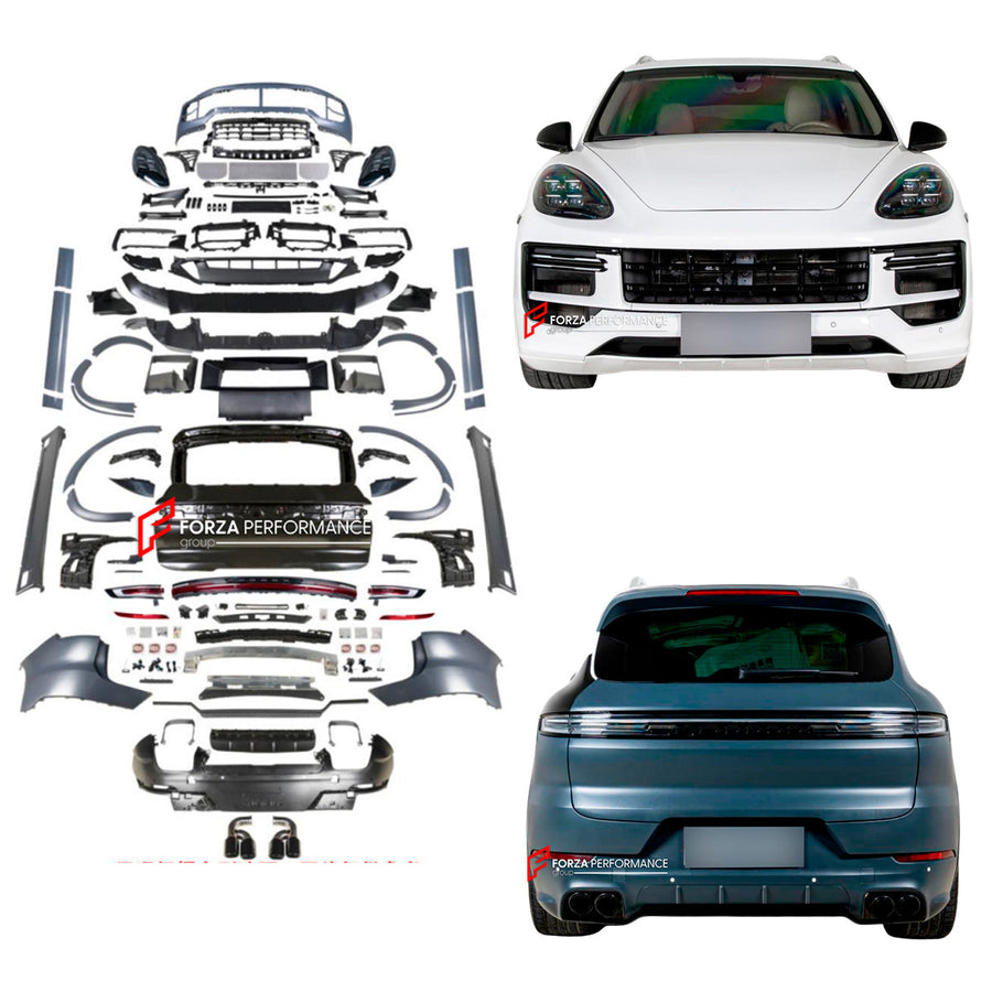 Buy Now CONVERSION BODY KIT for PORSCHE CAYENNE 958.1 2011 - 2014 to CAYENNE GTS SD 9Y0.2 2024+ and upgrade car parts from SIR Tuning at the Best Price. Headlights, Tail lights, Bodykits, Navigations, Carbon body kit and more - Fast & Free Shipping within Europe, US & Worldwide.