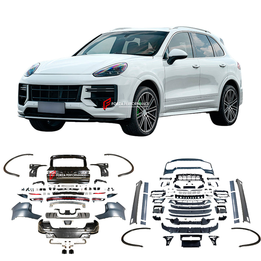 Buy Now CONVERSION BODY KIT for PORSCHE CAYENNE 958.2 2015 - 2018 to 9Y0.2 TURBO GT 2023+ and upgrade car parts from SIR Tuning at the Best Price. Headlights, Tail lights, Bodykits, Navigations, body kit and more - Fast & Free Shipping within Europe, US & Worldwide.
