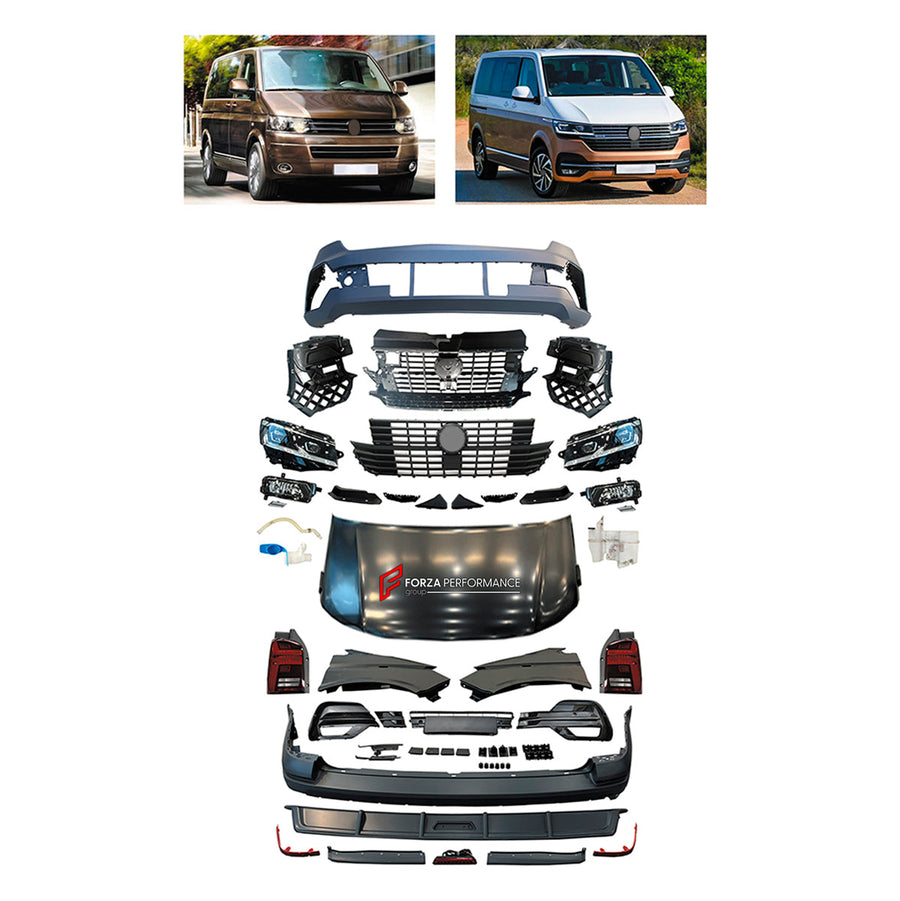 Buy Now CONVERSION BODY KIT for VOLKSWAGEN MULTIVAN T5.1 2010 - 2015 UPGRADE to CARAVELLE T6.1 2019 - 2024 and upgrade car parts from SIR Tuning at the Best Price. Headlights, Tail lights, Bodykits, Navigations, Body Kit and more - Fast & Free Shipping within Europe, US & Worldwide.