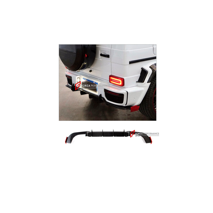 Buy Now CONVERSION DRY CARBON REAR DIFFUSER for MERCEDES-BENZ G-CLASS W463 2008 - 2018 UPGRADE to G-CLASS W464 2019 - 2024 and upgrade car parts from SIR Tuning at the Best Price. Headlights, Tail lights, Bodykits, Navigations, Body Kit and more - Fast & Free Shipping within Europe, US & Worldwide.