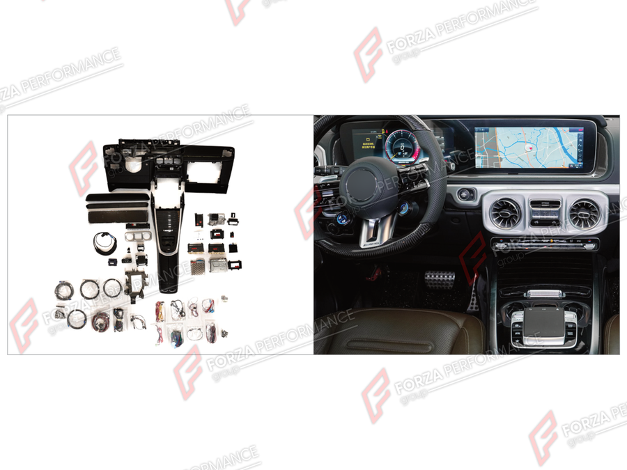 Buy Now CONVERSION INTERIOR KIT for MERCEDES-BENZ G-CLASS W464 G63 G350 G350D G400D G500 G550 2019 - 2024 UPGRADE to G-CLASS W465 2025+ and upgrade car parts from SIR Tuning at the Best Price. Headlights, Tail lights, Bodykits, Navigations, Body Kit and more - Fast & Free Shipping within Europe, US & Worldwide.
