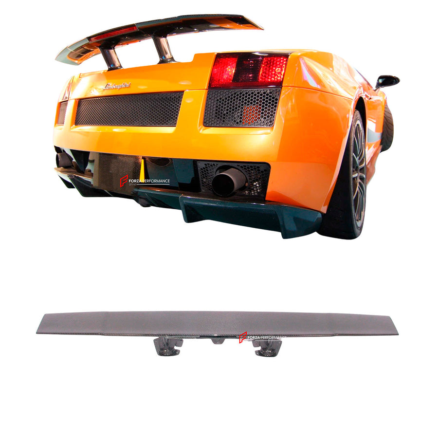 Buy Now CONVERSION CARBON REAR SPOILER for LAMBORGHINI GALLARDO 2003 - 2008 COUPE SPYDER upgrade to LP570 SUPERLEGGERA and upgrade car parts from SIR Tuning at the Best Price. Headlights, Tail lights, Bodykits, Navigations, body kit and more - Fast & Free Shipping within Europe, US & Worldwide.