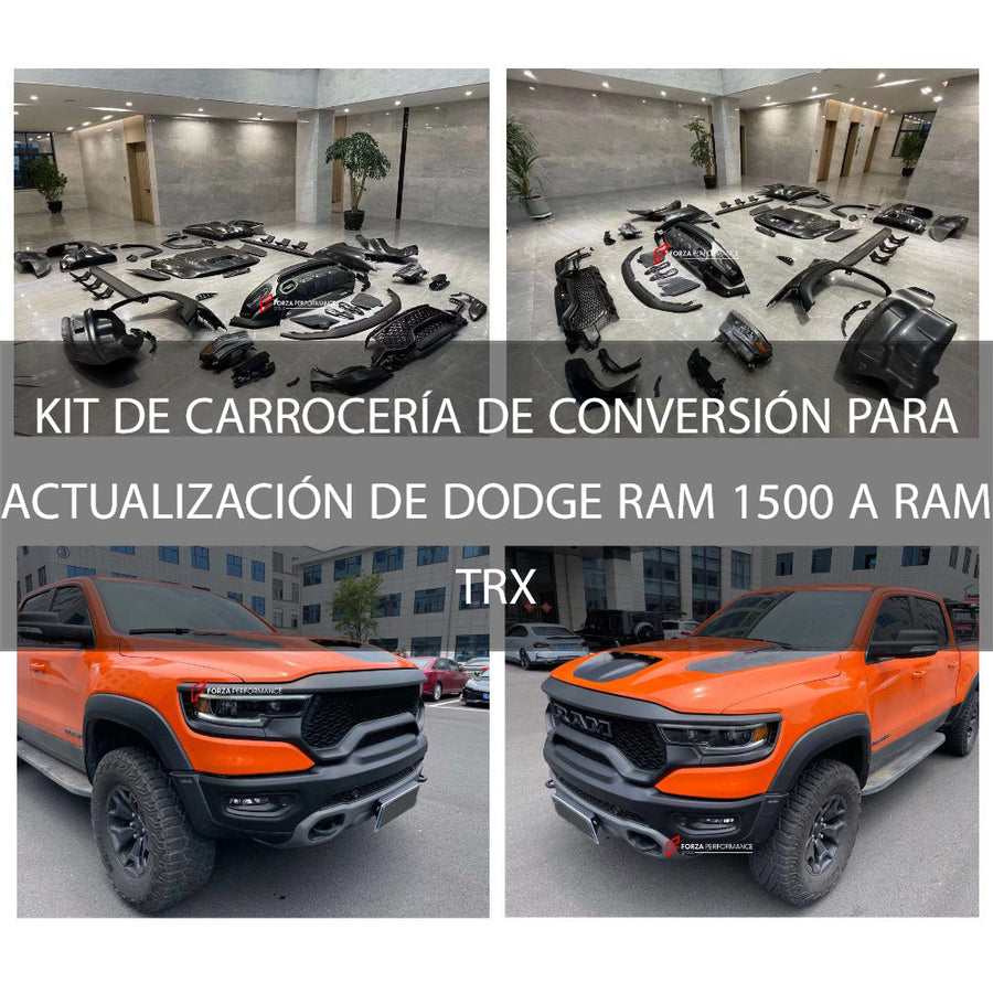 Buy Now KIT DE CARROCERÍA DE CONVERSIÓN PARA ACTUALIZACIÓN DE DODGE RAM 1500 A RAM TRX and upgrade car parts from SIR Tuning at the Best Price. Headlights, Tail lights, Bodykits, Navigations, body kit and more - Fast & Free Shipping within Europe, US & Worldwide.