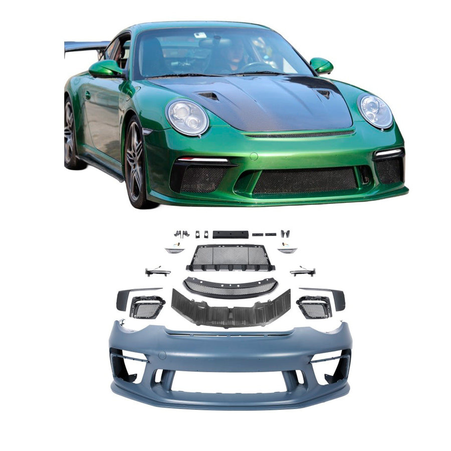 Buy Now CONVERSION UPGRADE FRONT BUMPER for PORSCHE 911 997.1 2004 - 2010 upgrade to 991.2 GT3 and upgrade car parts from SIR Tuning at the Best Price. Headlights, Tail lights, Bodykits, Navigations, body kit and more - Fast & Free Shipping within Europe, US & Worldwide.