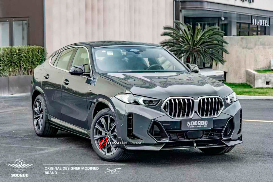 Buy Now AUTHENTIC SOOQOO DRY CARBON AERO KIT for BMW X6 G06 LCI FACELIFT 2023+ and upgrade car parts from SIR Tuning at the Best Price. Headlights, Tail lights, Bodykits, Navigations, body kit and more - Fast & Free Shipping within Europe, US & Worldwide.
