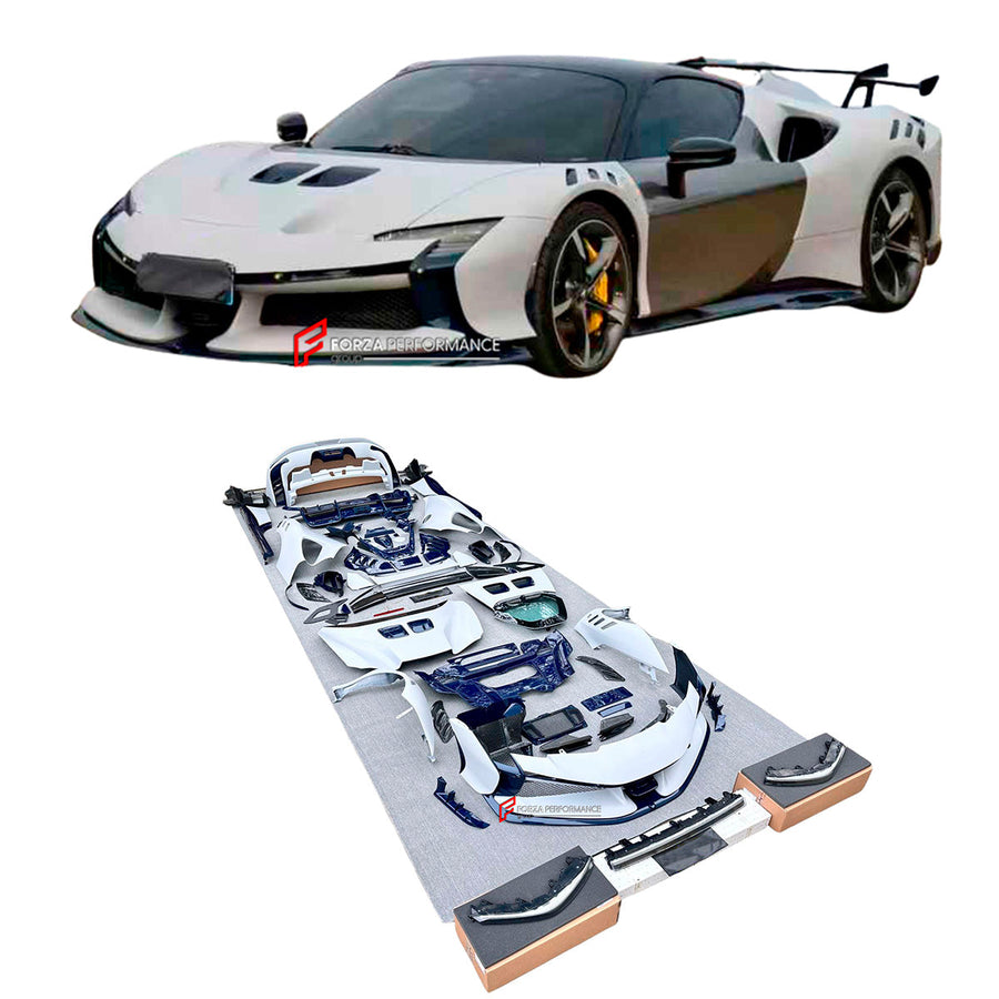 Buy Now DRY CARBON BODY KIT for FERRARI SF90 2019+ and upgrade car parts from SIR Tuning at the Best Price. Headlights, Tail lights, Bodykits, Navigations, body kit and more - Fast & Free Shipping within Europe, US & Worldwide.