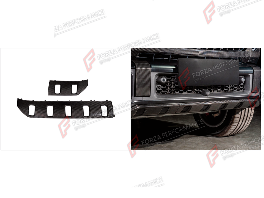 Buy Now DRY CARBON FRONT BUMPER COVER for MERCEDES-BENZ G-CLASS W465 G63 G450D G500 G550 2025+ and upgrade car parts from SIR Tuning at the Best Price. Headlights, Tail lights, Bodykits, Navigations, Body Kit and more - Fast & Free Shipping within Europe, US & Worldwide.