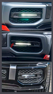 Buy Now DRY CARBON FRONT BUMPER HEADLIGHTS for MERCEDES BENZ G CLASS W463A W464 2018 - 2024 and upgrade car parts from SIR Tuning at the Best Price. Headlights, Tail lights, Bodykits, Navigations, Body Kit and more - Fast & Free Shipping within Europe, US & Worldwide.