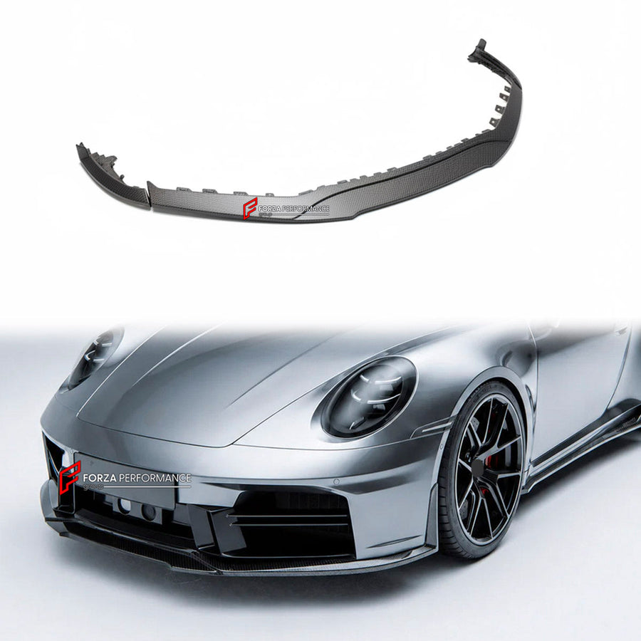 Buy Now DRY CARBON FRONT LIP for PORSCHE 911 992.2 2024+ and upgrade car parts from SIR Tuning at the Best Price. Headlights, Tail lights, Bodykits, Navigations, Body Kit and more - Fast & Free Shipping within Europe, US & Worldwide.