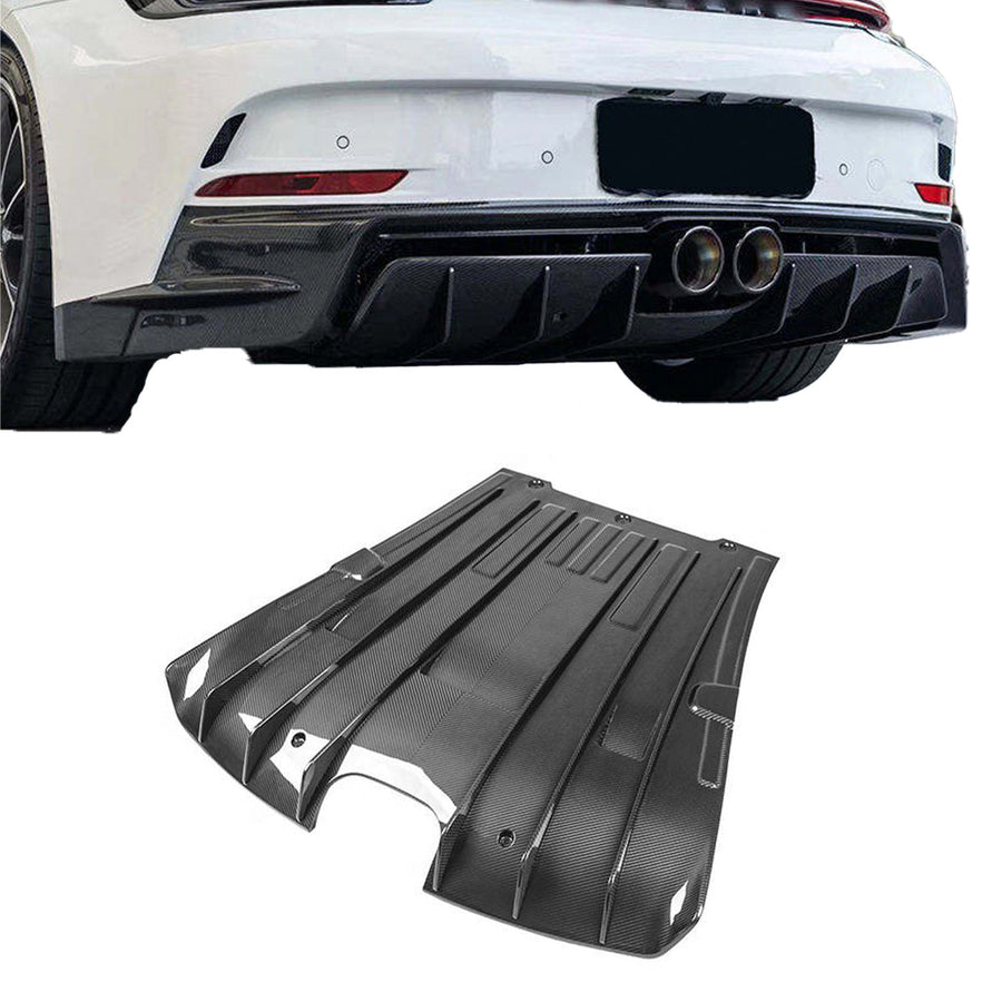 Buy Now DRY CARBON REAR DIFFUSER for PORSCHE 911 992.1 GT3 2019 - 2025 and upgrade car parts from SIR Tuning at the Best Price. Headlights, Tail lights, Bodykits, Navigations, body kit and more - Fast & Free Shipping within Europe, US & Worldwide.