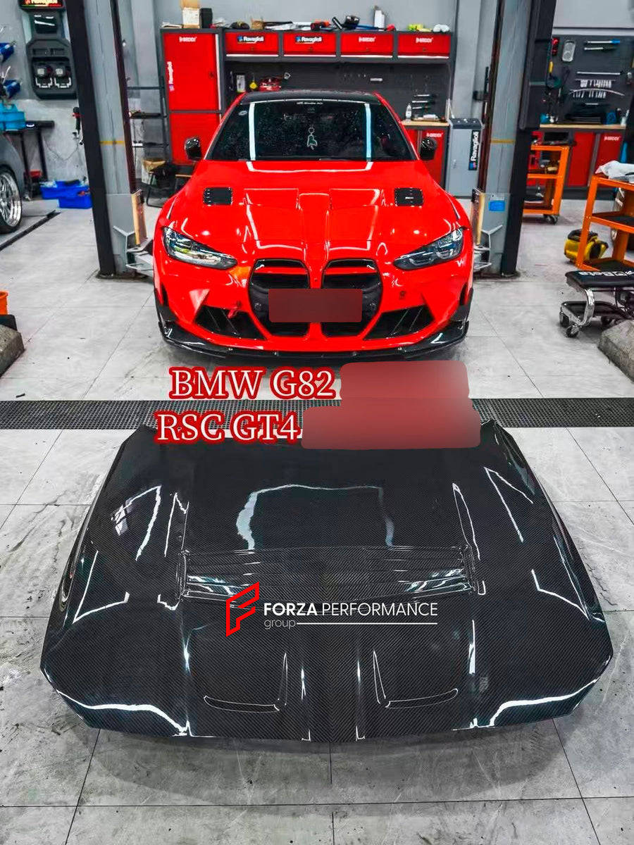Buy Now DRY CARBON HOOD BONNET for BMW M4 G82 2020+ RSC GT4 STYLE and upgrade car parts from SIR Tuning at the Best Price. Headlights, Tail lights, Bodykits, Navigations, body kit and more - Fast & Free Shipping within Europe, US & Worldwide.