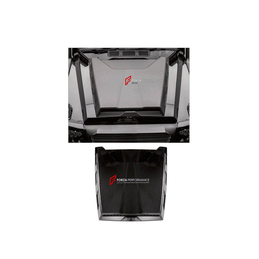 Buy Now DRY CARBON HOOD BONNET for MERCEDES-BENZ G-CLASS W463 G55 2008 - 2018 and upgrade car parts from SIR Tuning at the Best Price. Headlights, Tail lights, Bodykits, Navigations, Body Kit and more - Fast & Free Shipping within Europe, US & Worldwide.