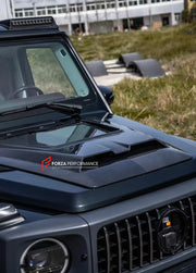 Buy Now DRY CARBON HOOD BONNET SCOOP for MERCEDES BENZ G-CLASS W465 G63 G550 G500 G350 2024+ and upgrade car parts from SIR Tuning at the Best Price. Headlights, Tail lights, Bodykits, Navigations, body kit and more - Fast & Free Shipping within Europe, US & Worldwide.