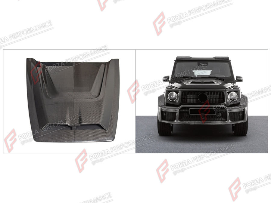 Buy Now DRY CARBON HOOD BONNET for MERCEDES-BENZ G-CLASS W465 G63 G450D G500 G550 2025+ and upgrade car parts from SIR Tuning at the Best Price. Headlights, Tail lights, Bodykits, Navigations, Body Kit and more - Fast & Free Shipping within Europe, US & Worldwide.