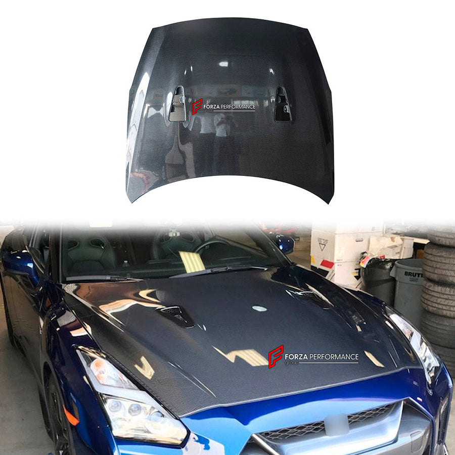 Buy Now DRY CARBON HOOD BONNET for NISSAN GT-R R35 2007 - 2016 and upgrade car parts from SIR Tuning at the Best Price. Headlights, Tail lights, Bodykits, Navigations, body kit and more - Fast & Free Shipping within Europe, US & Worldwide.