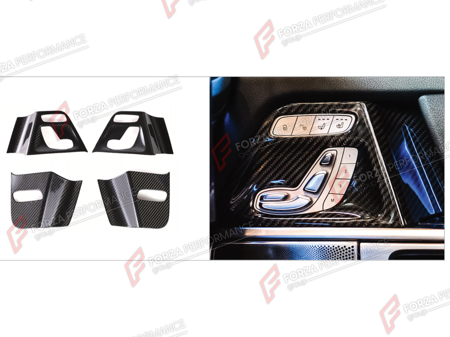 Buy Now DRY CARBON INNER DOOR PANEL SEAT ADJUST SWITCH FRAME TRIM for MERCEDES-BENZ G-CLASS W464 G63 G350 G350D G400D G500 G550 2019 - 2024 and upgrade car parts from SIR Tuning at the Best Price. Headlights, Tail lights, Bodykits, Navigations, Body Kit and more - Fast & Free Shipping within Europe, US & Worldwide.