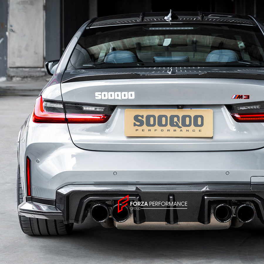 Buy Now AUTHENTIC SOOQOO DRY CARBON REAR DIFFUSER for BMW M3 G80 G81 2020+ M4 G82 G83 2021+ and upgrade car parts from SIR Tuning at the Best Price. Headlights, Tail lights, Bodykits, Navigations, Carbon body kit and more - Fast & Free Shipping within Europe, US & Worldwide.