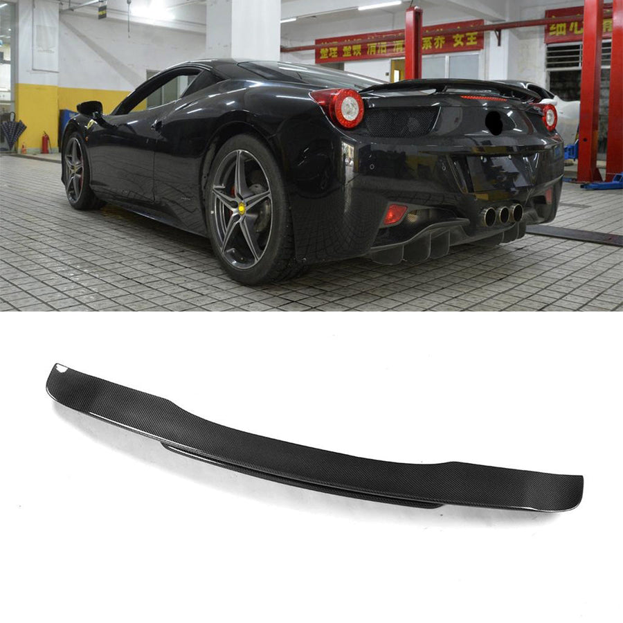 Buy Now DRY CARBON REAR SPOILER for FERRARI 458 ITALIA 2009 - 2015 and upgrade car parts from SIR Tuning at the Best Price. Headlights, Tail lights, Bodykits, Navigations, body kit and more - Fast & Free Shipping within Europe, US & Worldwide.