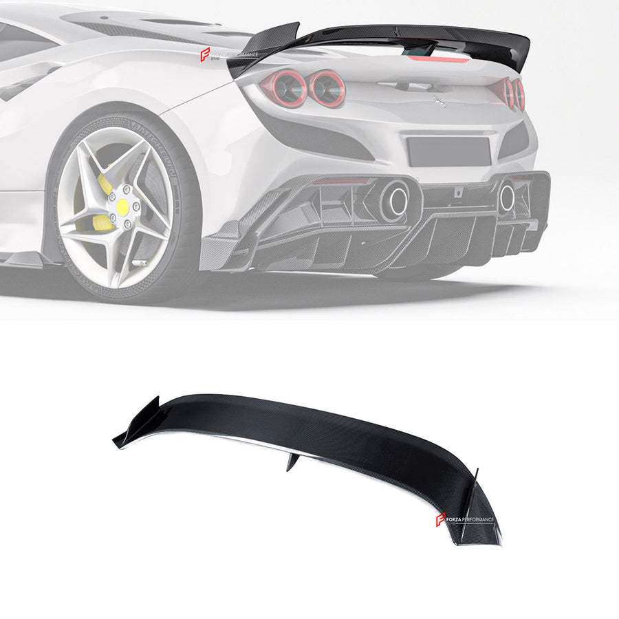 Buy Now DRY CARBON REAR SPOILER for FERRARI F8 2019 - 2022 and upgrade car parts from SIR Tuning at the Best Price. Headlights, Tail lights, Bodykits, Navigations, body kit and more - Fast & Free Shipping within Europe, US & Worldwide.