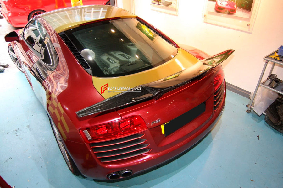 Buy Now DRY CARBON REAR WING SPOILER for AUDI R8 V8 V10 2007 - 2012 and upgrade car parts from SIR Tuning at the Best Price. Headlights, Tail lights, Bodykits, Navigations, body kit and more - Fast & Free Shipping within Europe, US & Worldwide.