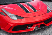 Buy Now DRY CARBON REPLACEMENT FRONT LIP and FRONT BUMPER VENT WINGLETS for FERRARI 458 SPECIALE 2013 - 2015 and upgrade car parts from SIR Tuning at the Best Price. Headlights, Tail lights, Bodykits, Navigations, Carbon body kit and more - Fast & Free Shipping within Europe, US & Worldwide.