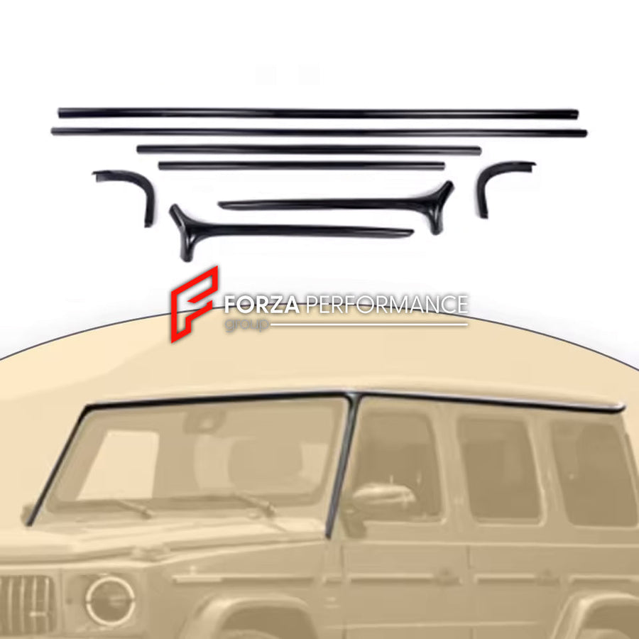 Buy Now DRY CARBON ROOF TRIMS for MERCEDES-BENZ G-CLASS W465 G450 G350 G500 G550 AMG G63 2024+ and upgrade car parts from SIR Tuning at the Best Price. Headlights, Tail lights, Bodykits, Navigations, body kit and more - Fast & Free Shipping within Europe, US & Worldwide.