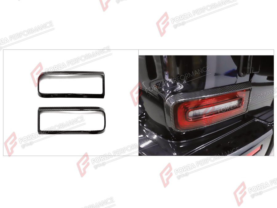 Buy Now DRY CARBON TAIL LIGHT COVERS for MERCEDES-BENZ G-CLASS W465 G63 G450D G500 G550 2025+ and upgrade car parts from SIR Tuning at the Best Price. Headlights, Tail lights, Bodykits, Navigations, Body Kit and more - Fast & Free Shipping within Europe, US & Worldwide.