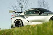 Buy Now DRY CARBON TIME ATTACK REAR WING SPOILER for TOYOTA SUPRA A90 2018+ and upgrade car parts from SIR Tuning at the Best Price. Headlights, Tail lights, Bodykits, Navigations, body kit and more - Fast & Free Shipping within Europe, US & Worldwide.