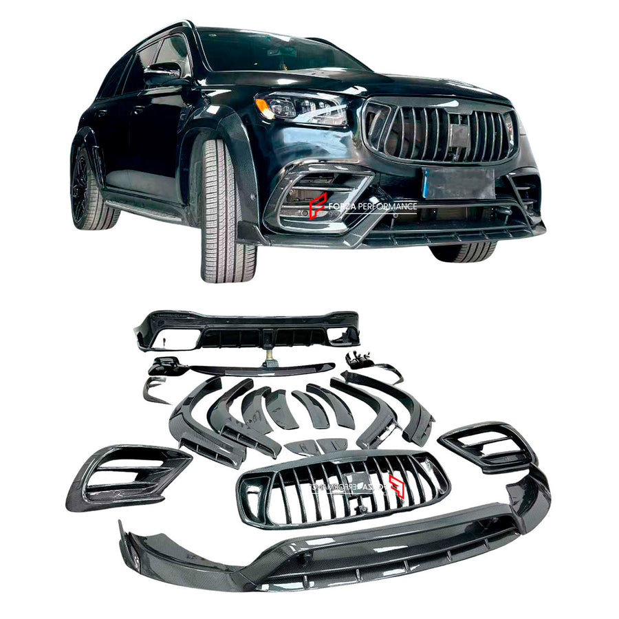 Buy Now DRY CARBON WIDE BODY KIT for MERCEDES BENZ GLS X167 2019+ and upgrade car parts from SIR Tuning at the Best Price. Headlights, Tail lights, Bodykits, Navigations, body kit and more - Fast & Free Shipping within Europe, US & Worldwide.