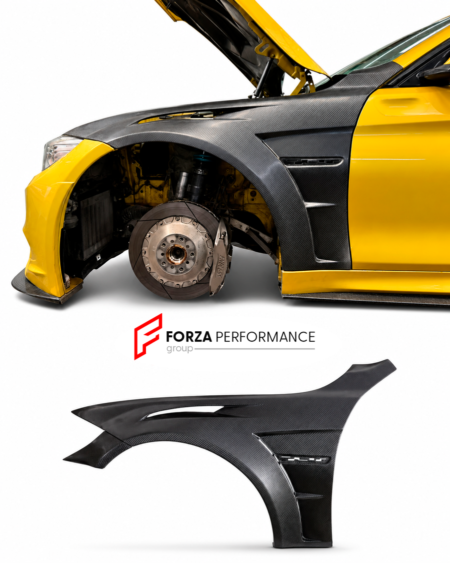 Buy Now DRY CARBON WIDEBODY FENDER for BMW M3 F80 / M4 F82 2014 - 2018 and upgrade car parts from SIR Tuning at the Best Price. Headlights, Tail lights, Bodykits, Navigations, body kit and more - Fast & Free Shipping within Europe, US & Worldwide.