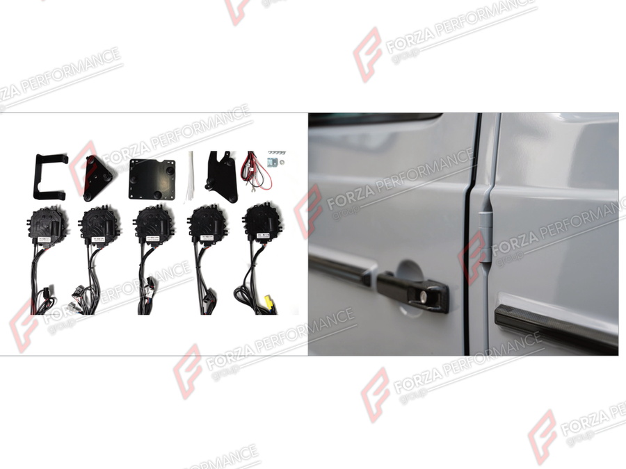 Buy Now ELECTRIC SUCTION DOOR LOCK SOFT CLOSER SYSTEM 5 DOORS SET for MERCEDES-BENZ G-CLASS W464 G63 G350 G350D G400D G500 G550 2019 - 2024 and upgrade car parts from SIR Tuning at the Best Price. Headlights, Tail lights, Bodykits, Navigations, Body Kit and more - Fast & Free Shipping within Europe, US & Worldwide.