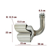 Exhaust Muffler Tips Quad suitable for Porsche Cayenne 9Y0 SUV 3.0 (2018-up) Upgrade to Cayenne S Chrome – product image 3