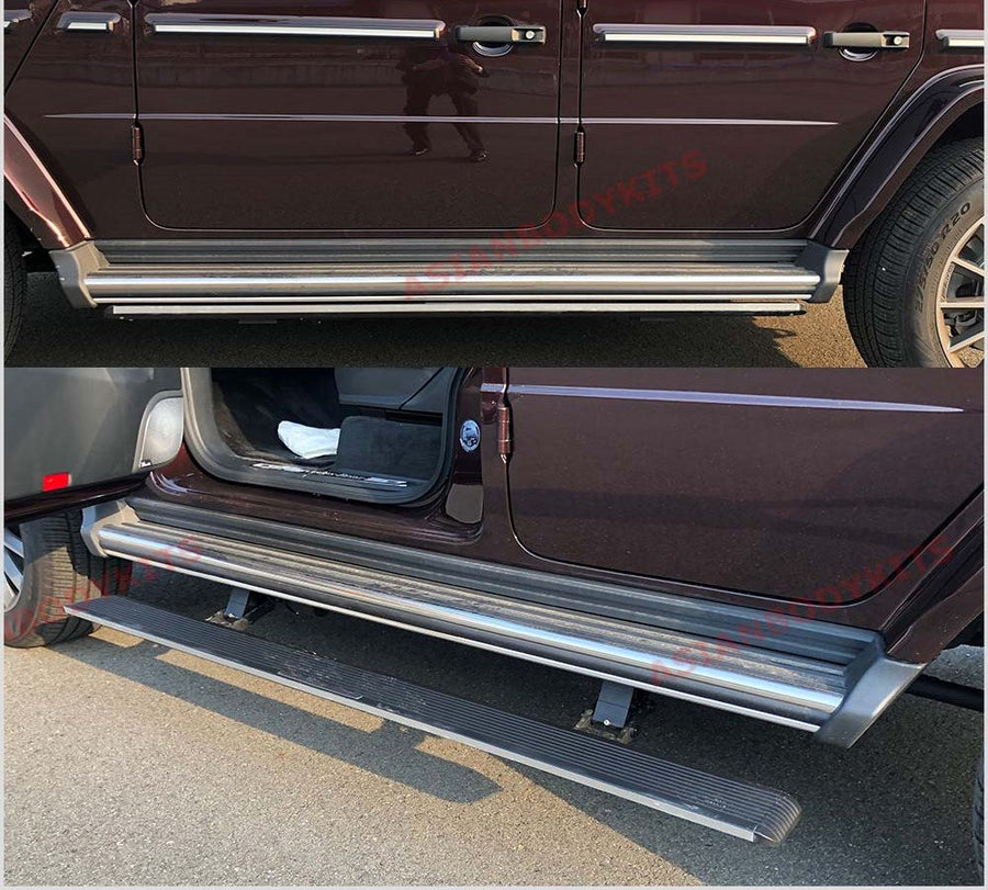 Buy Now ELECTRIC SIDE STEP RUNNING BOARDS for MERCEDES BENZ G CLASS W463A W464 2018 - 2024 and upgrade car parts from SIR Tuning at the Best Price. Headlights, Tail lights, Bodykits, Navigations, body kit and more - Fast & Free Shipping within Europe, US & Worldwide.
