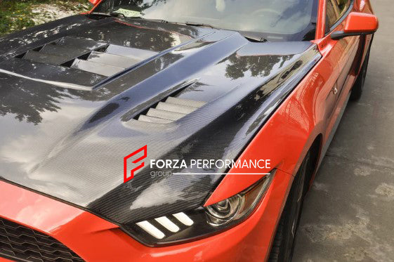 Buy Now CARBON FIBER HOOD BONNET FOR FORD MUSTANG S550.1 2015-2017 V3 and upgrade car parts from SIR Tuning at the Best Price. Headlights, Tail lights, Bodykits, Navigations, Carbon body kit and more - Fast & Free Shipping within Europe, US & Worldwide.