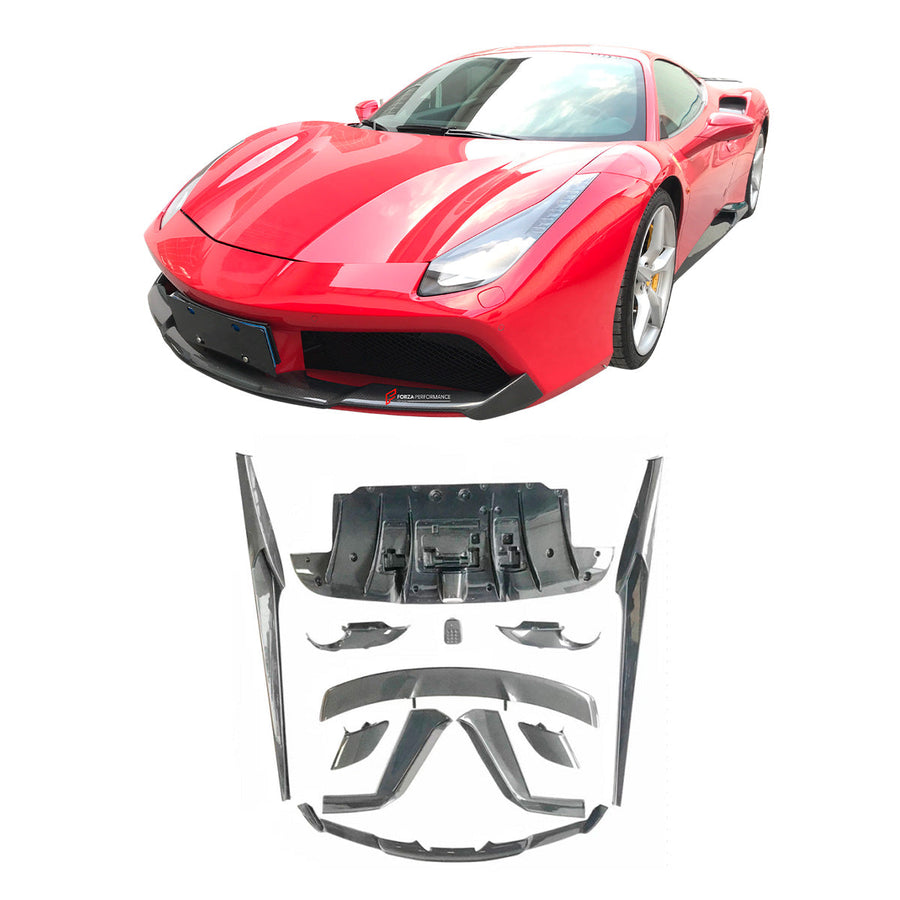 Buy Now DRY CARBON BODY KIT for FERRARI 488 GTB 2015-2020 and upgrade car parts from SIR Tuning at the Best Price. Headlights, Tail lights, Bodykits, Navigations, Carbon body kit and more - Fast & Free Shipping within Europe, US & Worldwide.