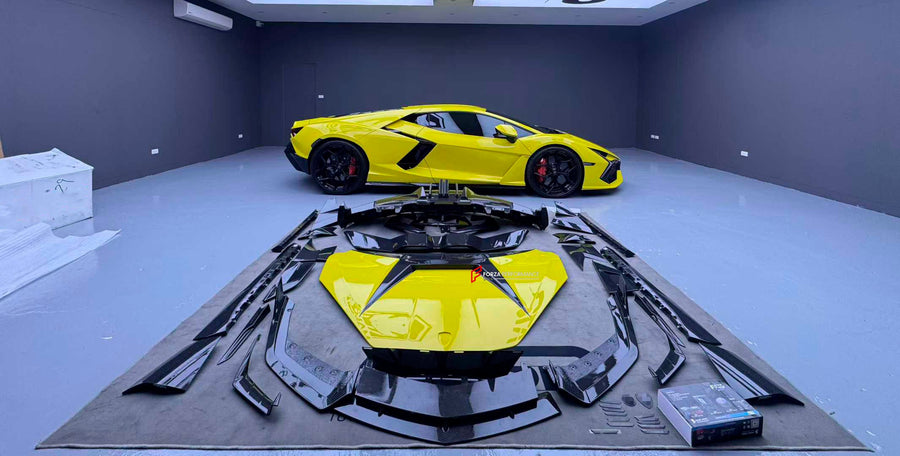 Buy Now FORGED CARBON BODY KIT for LAMBORGHINI REVUELTO 2023+ and upgrade car parts from SIR Tuning at the Best Price. Headlights, Tail lights, Bodykits, Navigations, Carbon body kit and more - Fast & Free Shipping within Europe, US & Worldwide.