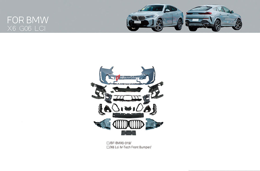 Buy Now FRONT BUMPER and GRILLE for BMW X6 G06 LCI FACELIFT 2023+ M-TECH STYLE and upgrade car parts from SIR Tuning at the Best Price. Headlights, Tail lights, Bodykits, Navigations, body kit and more - Fast & Free Shipping within Europe, US & Worldwide.