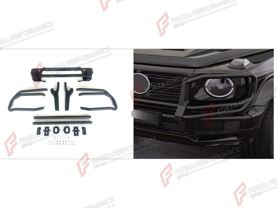Buy Now FRONT BUMPER BULL BAR for MERCEDES-BENZ G-CLASS W464 G500 G350 2019 - 2024 and upgrade car parts from SIR Tuning at the Best Price. Headlights, Tail lights, Bodykits, Navigations, Body Kit and more - Fast & Free Shipping within Europe, US & Worldwide.