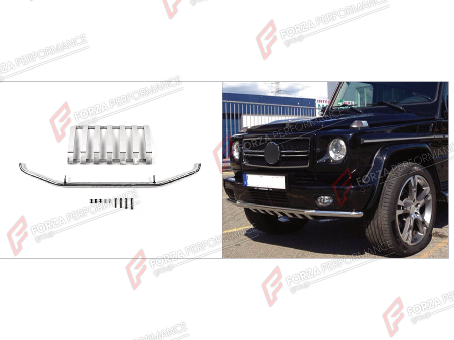 Buy Now FRONT BUMPER GUARD PROTECTION for MERCEDES-BENZ G-CLASS W463 2008 - 2018 and upgrade car parts from SIR Tuning at the Best Price. Headlights, Tail lights, Bodykits, Navigations, Body Kit and more - Fast & Free Shipping within Europe, US & Worldwide.