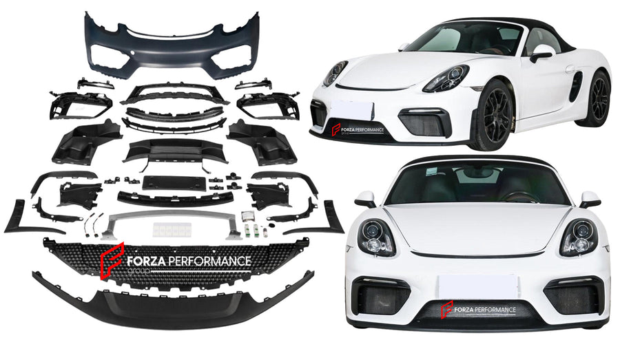 Buy Now FRONT BUMPER for PORSCHE 981 CAYMAN BOXSTER UPGRADE to CAYMAN 718 982 GT4 2024+ and upgrade car parts from SIR Tuning at the Best Price. Headlights, Tail lights, Bodykits, Navigations, body kit and more - Fast & Free Shipping within Europe, US & Worldwide.