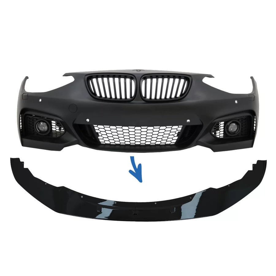 Front Bumper Lip Spoiler suitable for BMW 1 Series F20 F21 (2011-2014) 2 Series F22 F23 (2014-up) M Sport M-Performance Desig