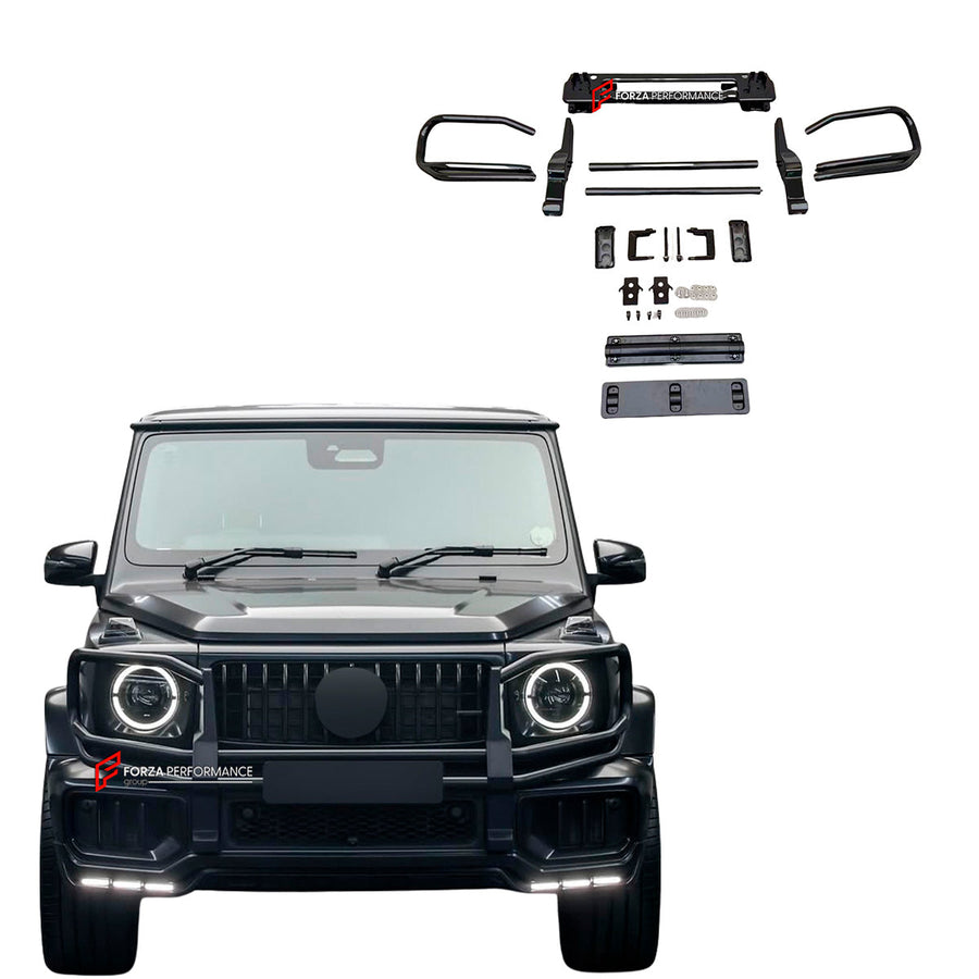 Buy Now FRONT BUMPER PROTECTOR GRILLE PROTECTOR BULL BAR GUARD for MERCEDES BENZ G CLASS W465 G63 2024+ and upgrade car parts from SIR Tuning at the Best Price. Headlights, Tail lights, Bodykits, Navigations, body kit and more - Fast & Free Shipping within Europe, US & Worldwide.