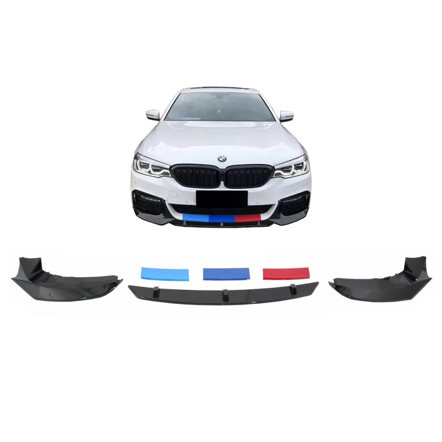 Front Bumper Spoiler suitable for BMW 5 Series G30 G31 Limousine Touring (2017-up) M5 Design Piano Black – product image 1