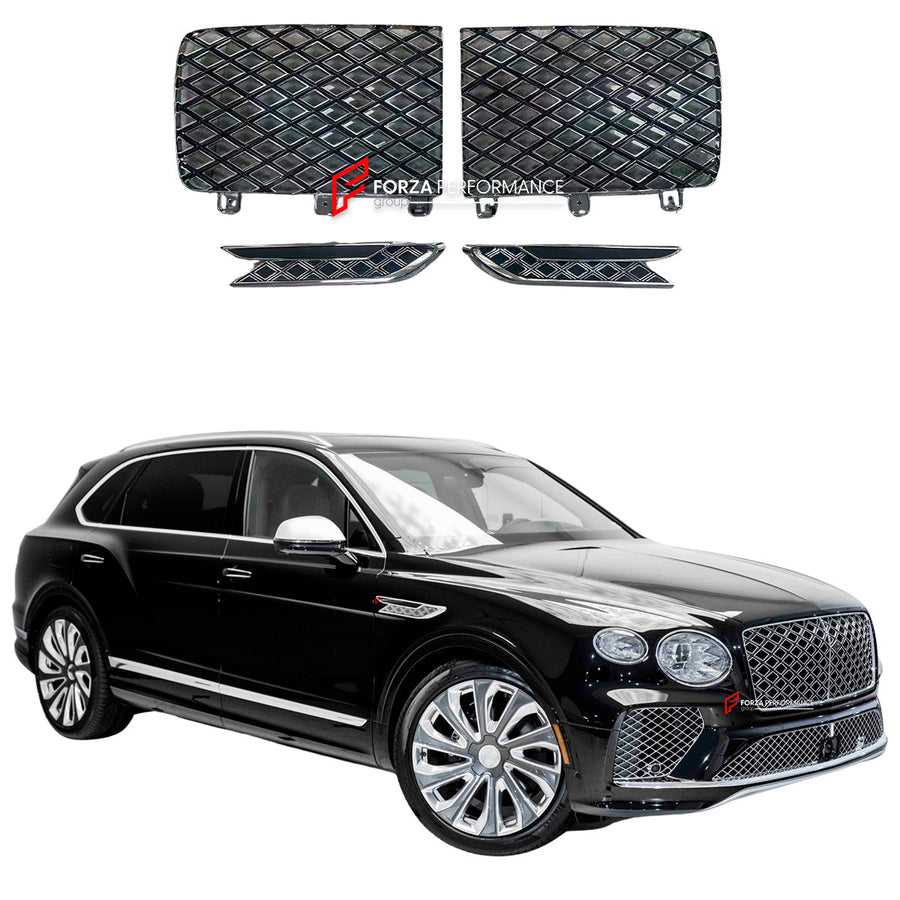 Buy Now FRONT GRILLE and FRONT FENDER TRIMS for BENTLEY BENTAYGA PL71 FACELIFT 2020+ and upgrade car parts from SIR Tuning at the Best Price. Headlights, Tail lights, Bodykits, Navigations, body kit and more - Fast & Free Shipping within Europe, US & Worldwide.