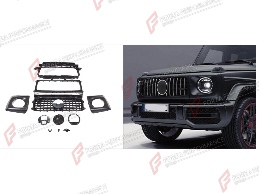 Buy Now FRONT GRILLE AND HEADLIGHT COVERS for MERCEDES-BENZ G-CLASS W464 G500 G550 2019 - 2024 and upgrade car parts from SIR Tuning at the Best Price. Headlights, Tail lights, Bodykits, Navigations, Body Kit and more - Fast & Free Shipping within Europe, US & Worldwide.