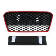 Front Grille suitable for Audi R8 42 1st Generation Facelift (2013-2015) RS Design Glossy Black Red – product image 2